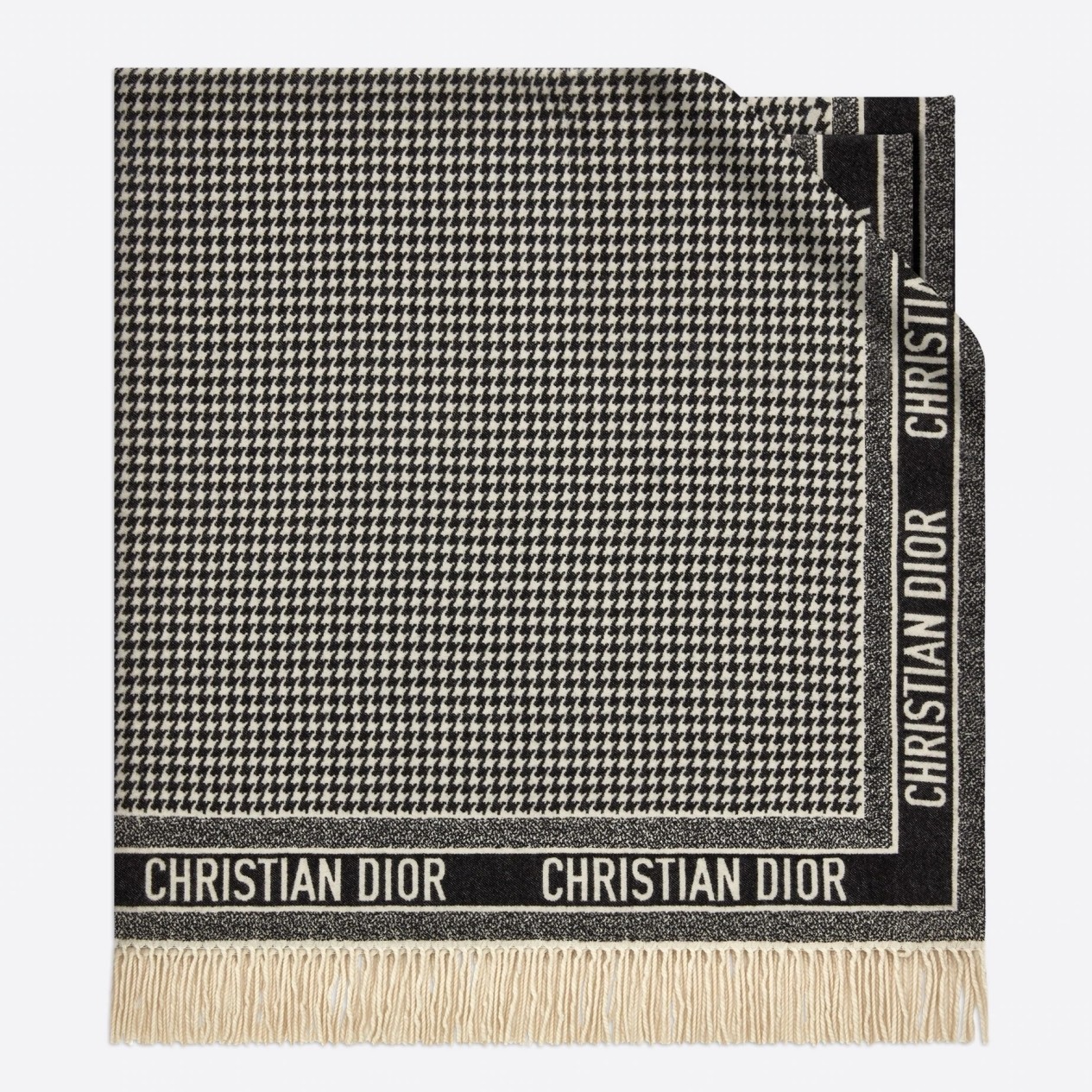 D*or 30 montaigne blanket in houndstooth cashmere and wool