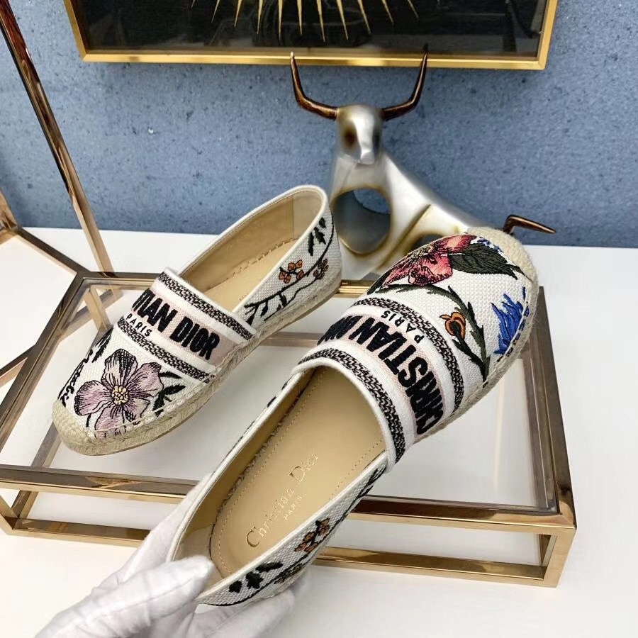 D*or granville espadrille in rosa mutabilis embroidered cotton