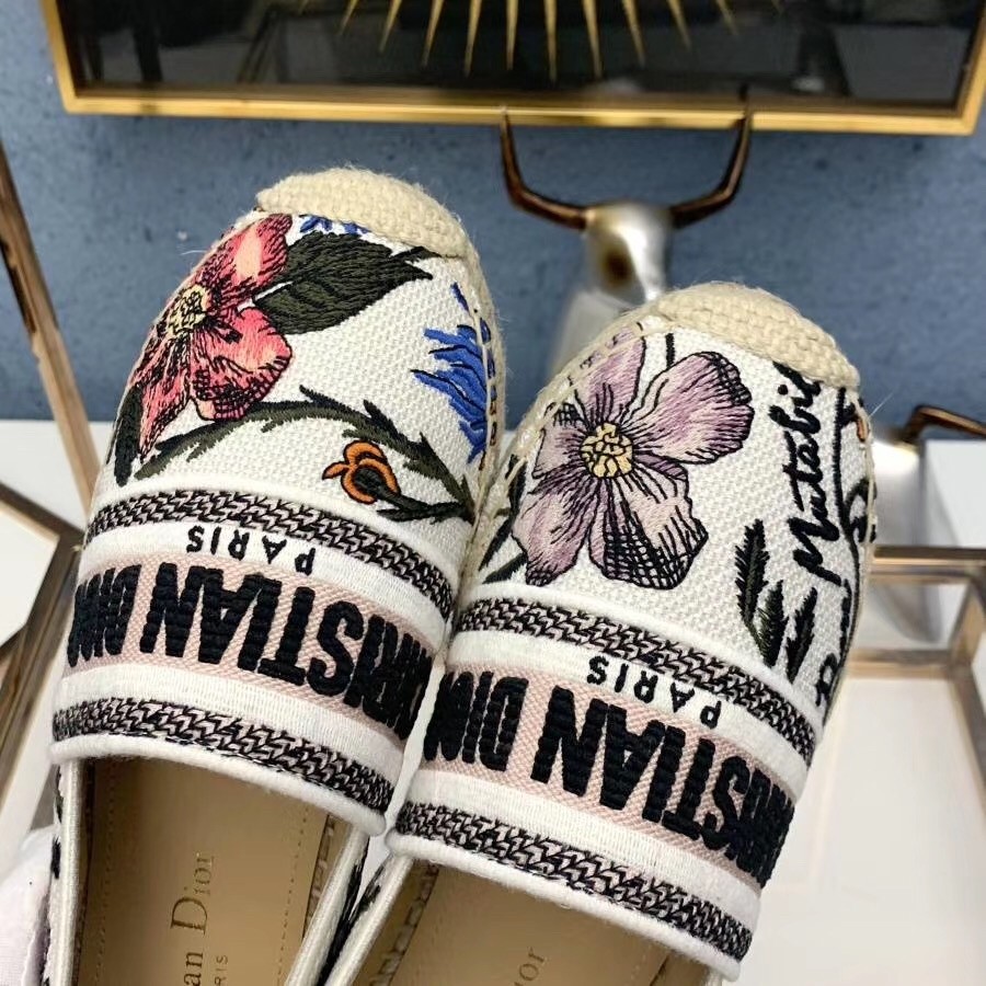 D*or granville espadrille in rosa mutabilis embroidered cotton