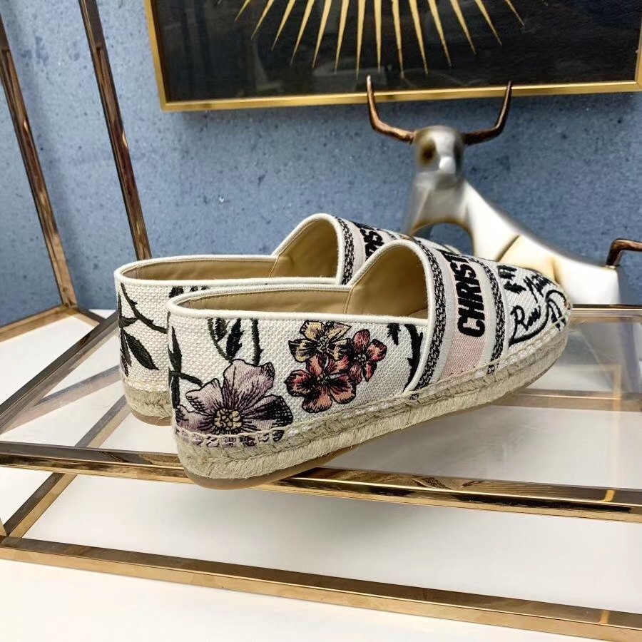 D*or granville espadrille in rosa mutabilis embroidered cotton