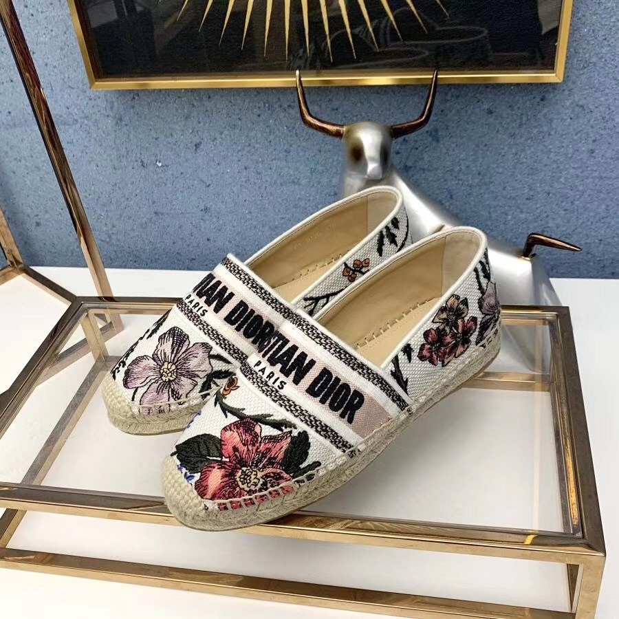 D*or granville espadrille in rosa mutabilis embroidered cotton