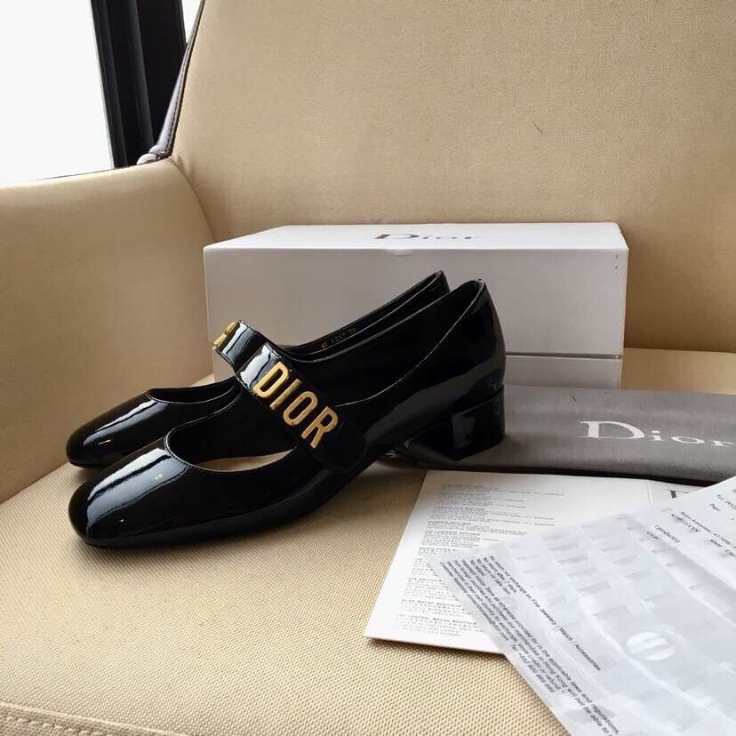D*or baby-d ballet flats in black patent calfskin
