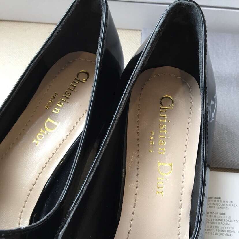 D*or baby-d ballet flats in black patent calfskin