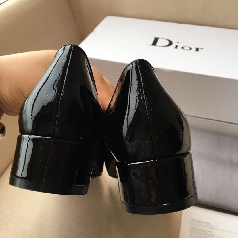 D*or baby-d ballet flats in black patent calfskin