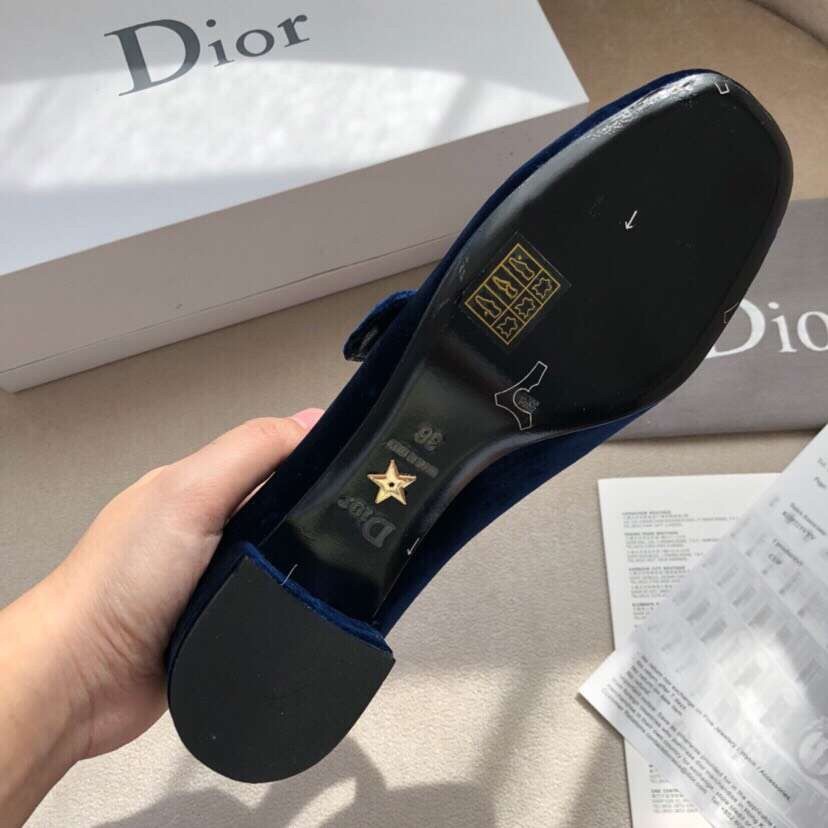 D*or baby-d ballet flats in dark blue velvet