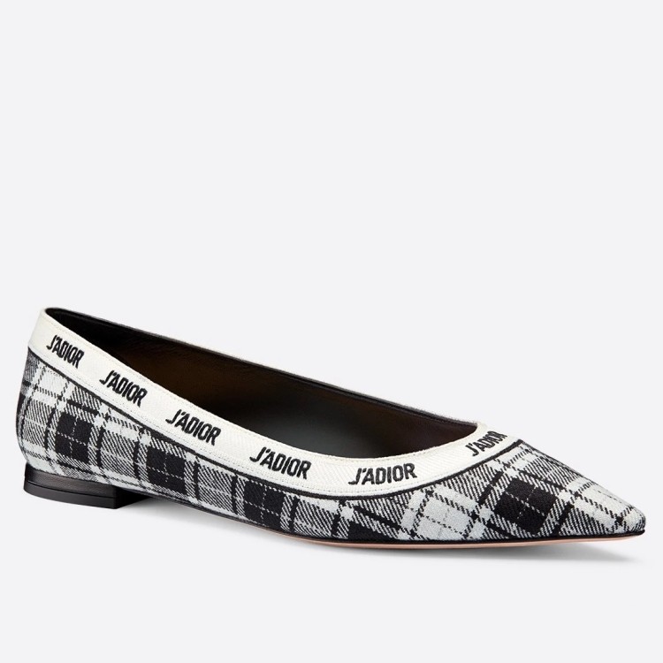 D*or j''aD*or ballet flat in black and white tartan fabric