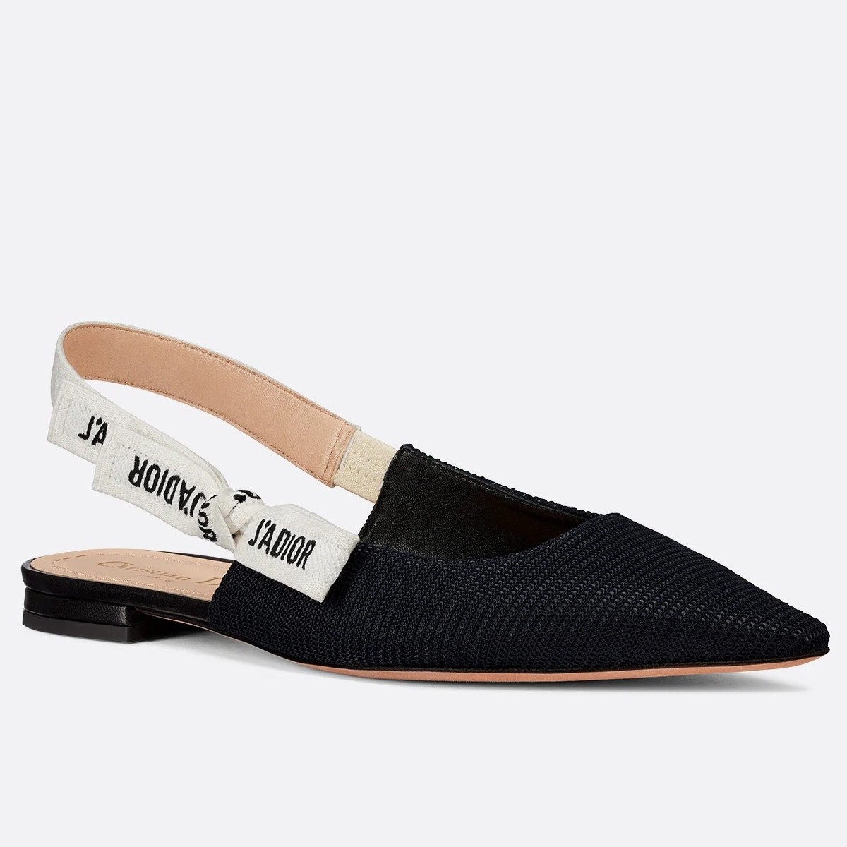 D*or j''aD*or slingback ballerina flats in black technical fabric
