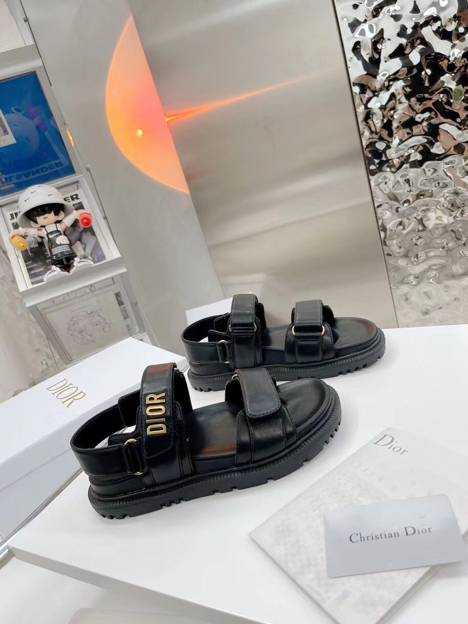 D*or D*oract sandals in black lambskin