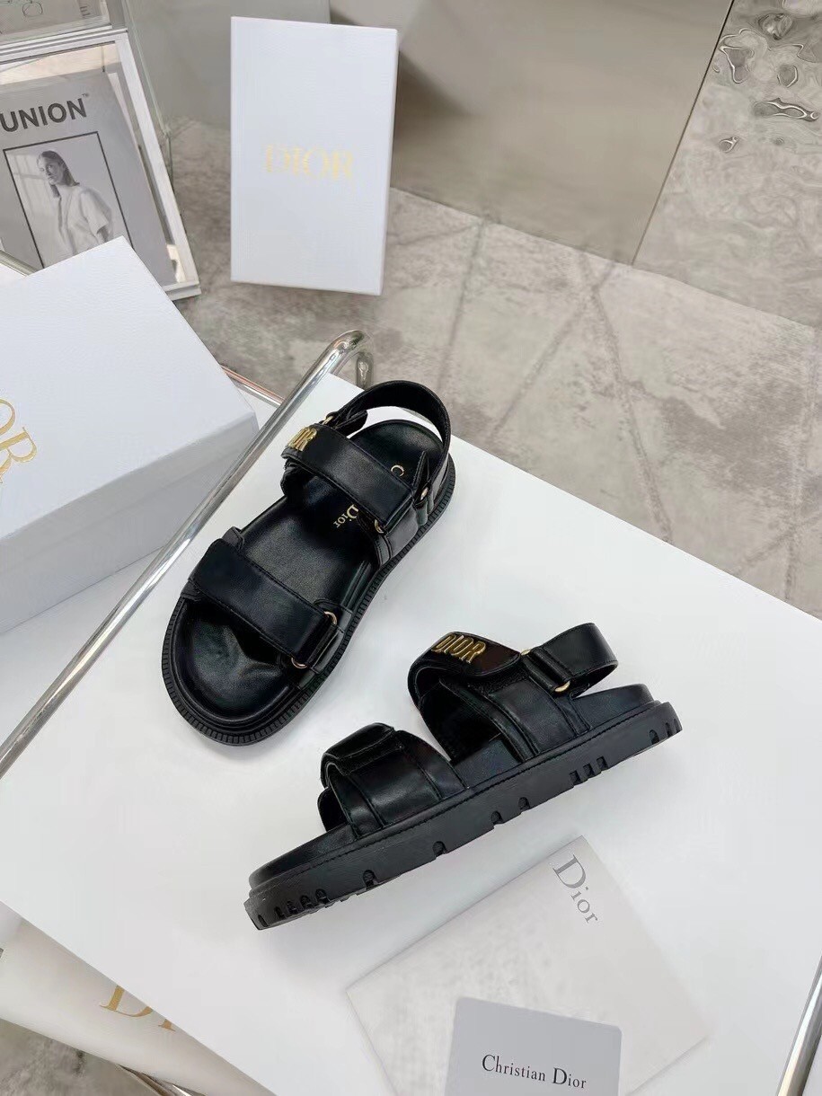 D*or D*oract sandals in black lambskin