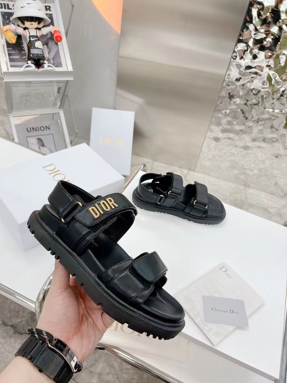D*or D*oract sandals in black lambskin