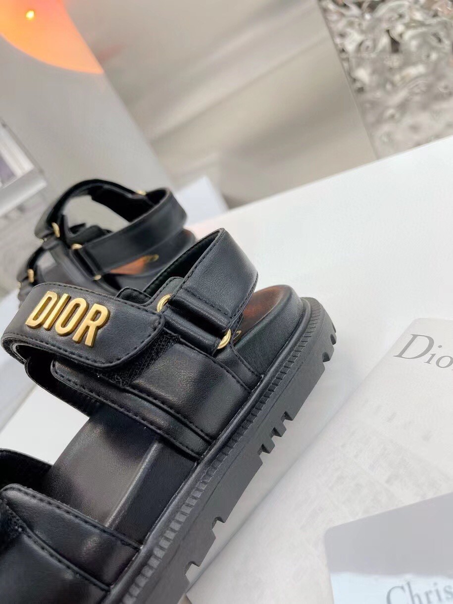 D*or D*oract sandals in black lambskin