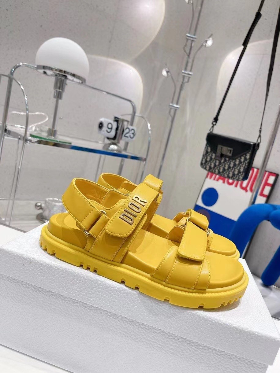 D*or D*oract sandals in yellow lambskin