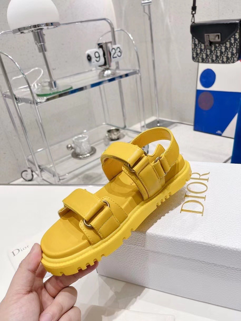 D*or D*oract sandals in yellow lambskin
