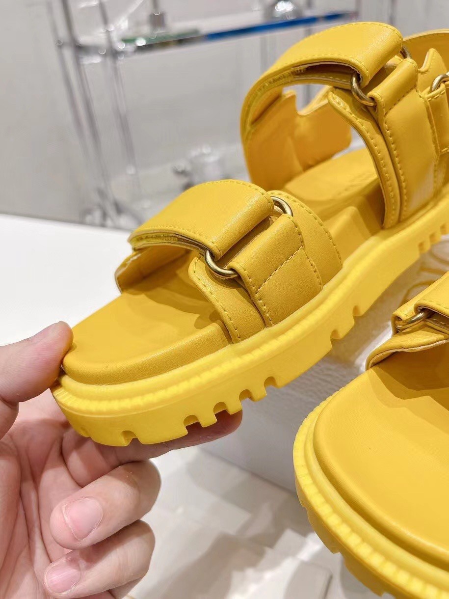 D*or D*oract sandals in yellow lambskin