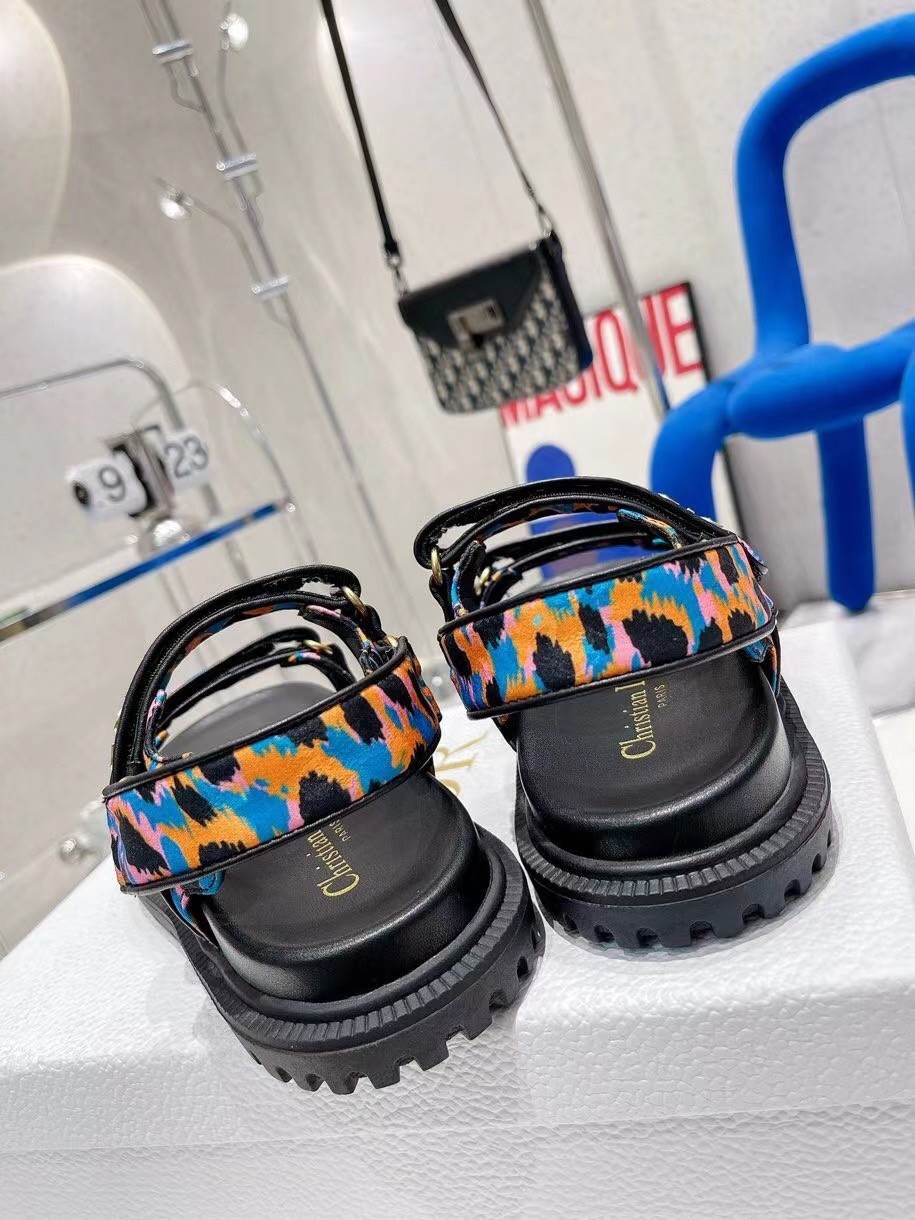 D*or D*oract sandals in blue multicolor mizza printed silk