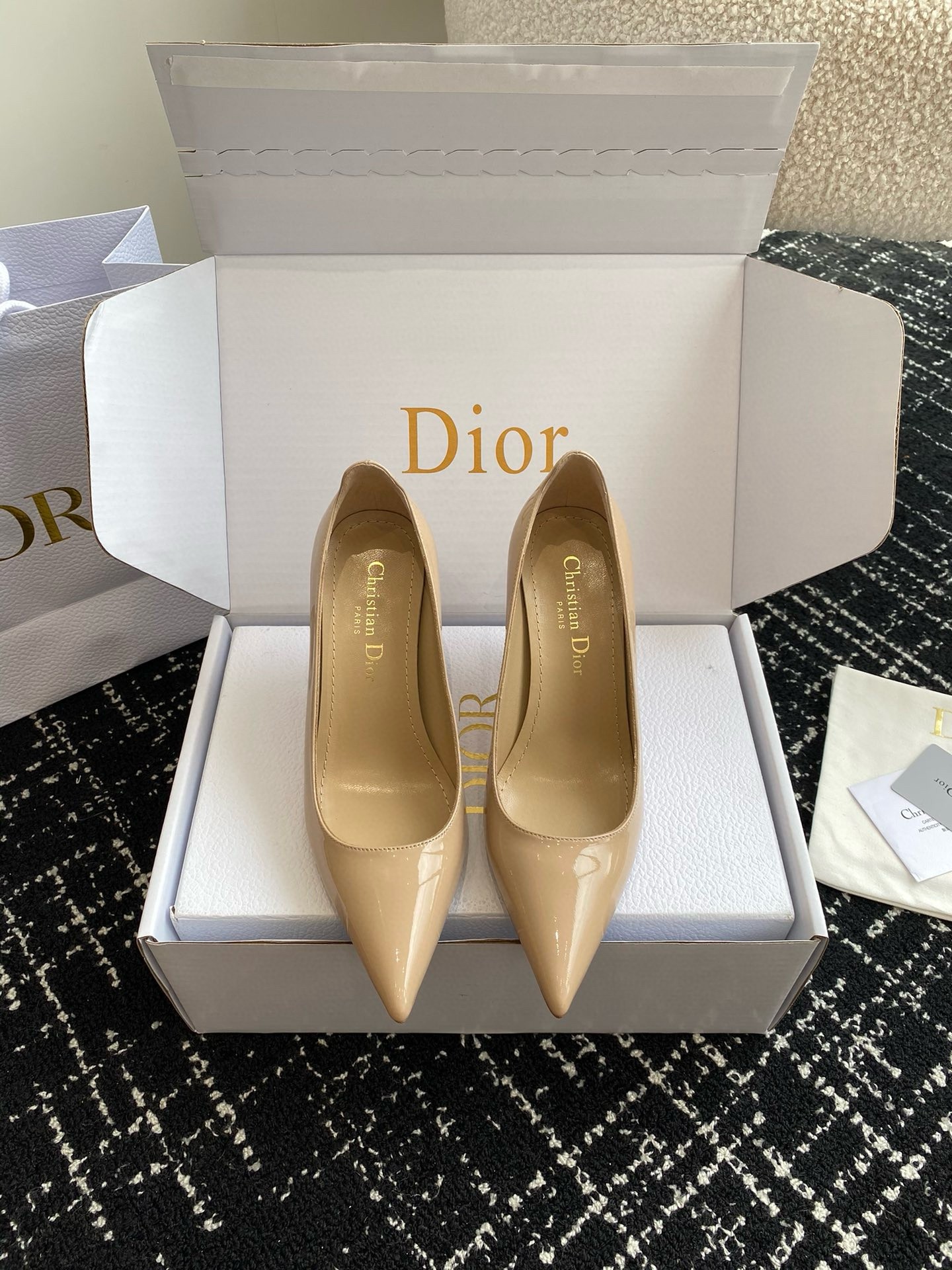 D*or tribales pumps 80mm in nude patent calfskin