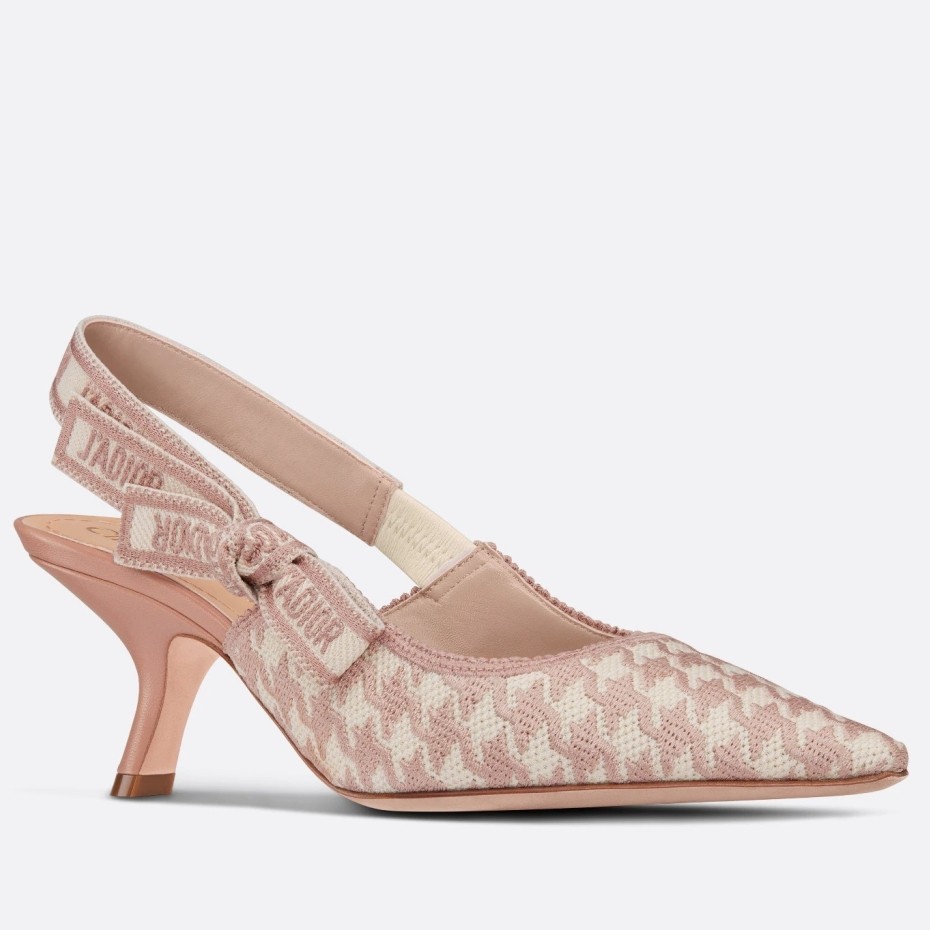 D*or j''aD*or slingback 65mm pumps with pink micro houndstooth