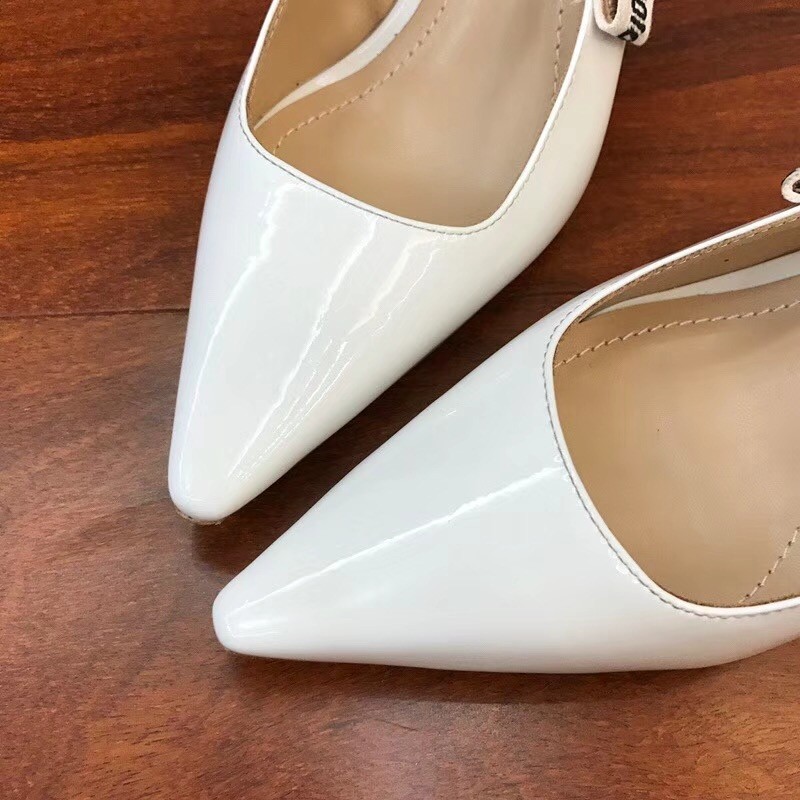 D*or j''aD*or slingback in white patent leather