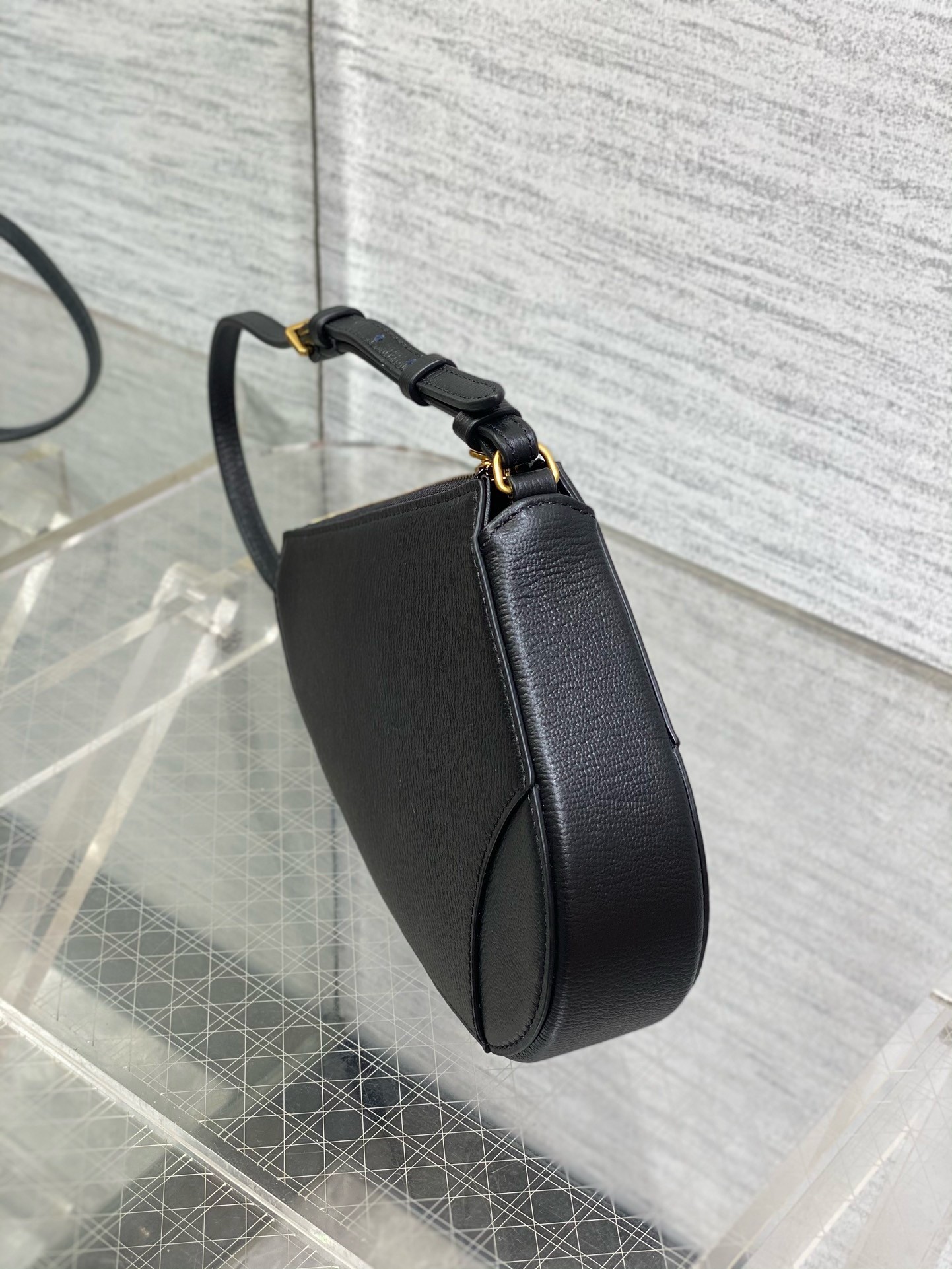 D*or saddle rodeo pouch in black goatskin