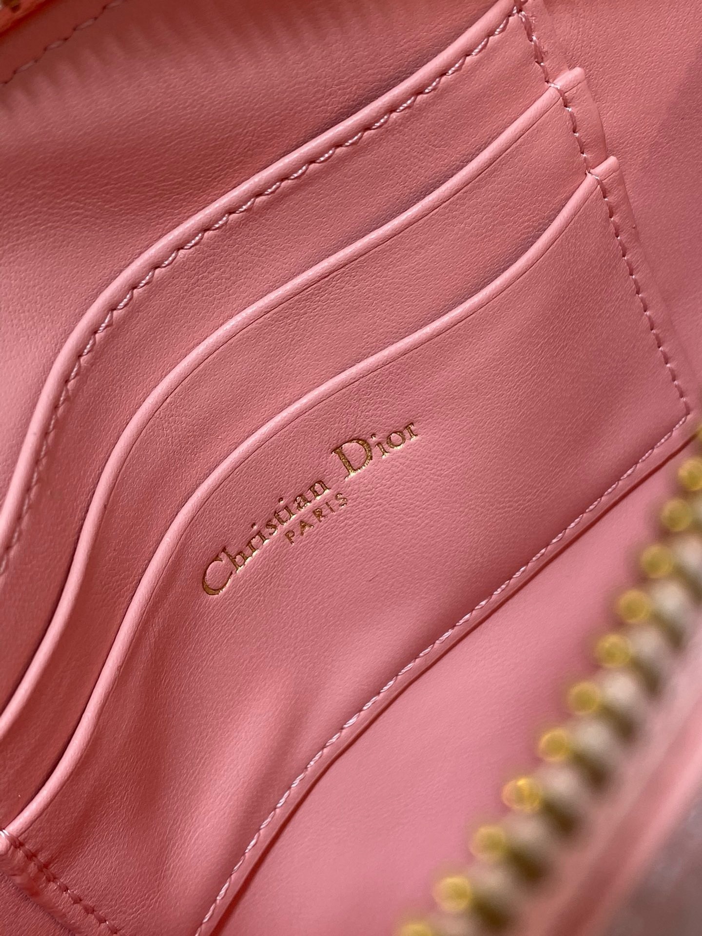 D*or saddle rodeo pouch in pink goatskin