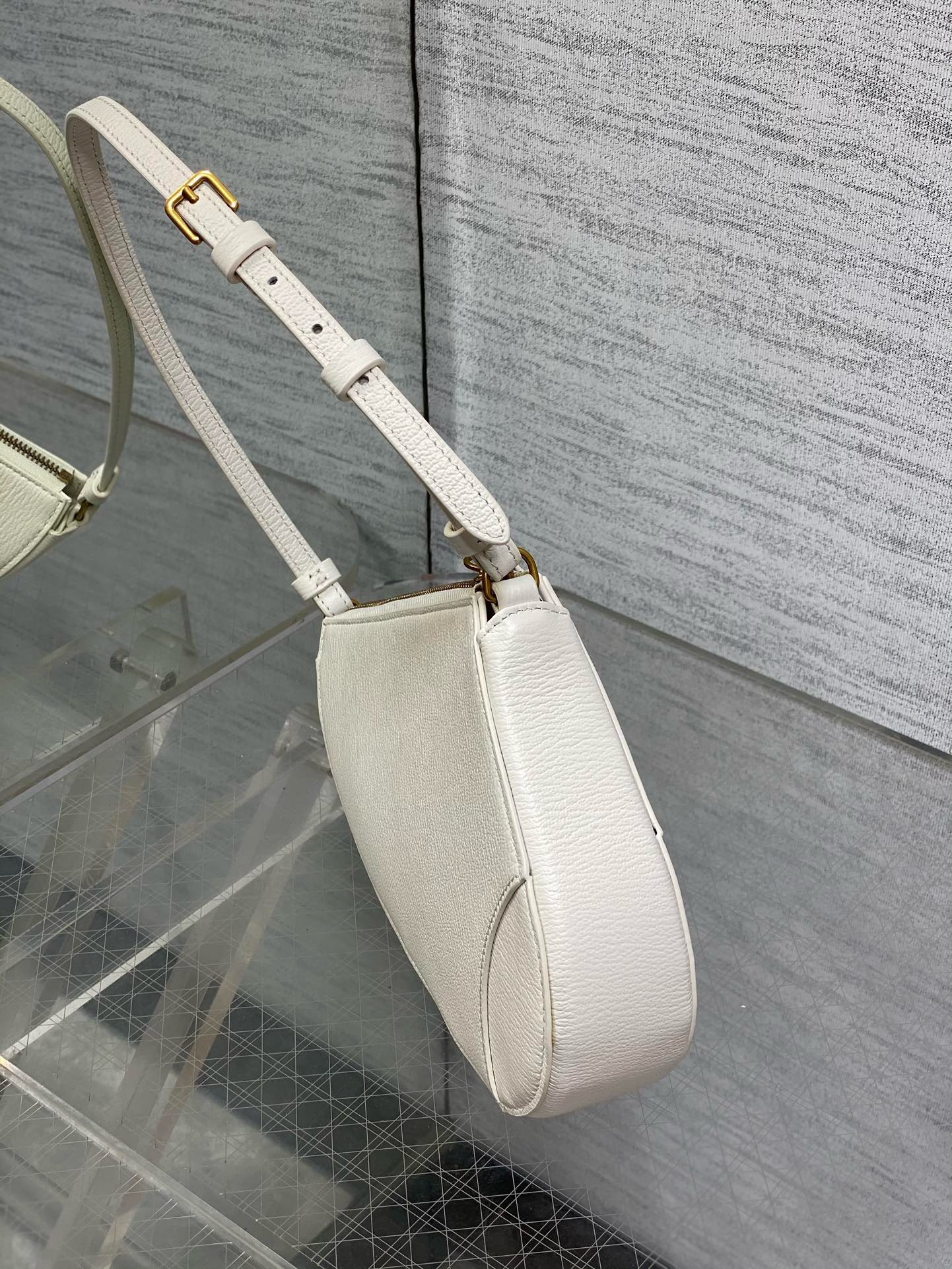 D*or saddle rodeo pouch in white goatskin