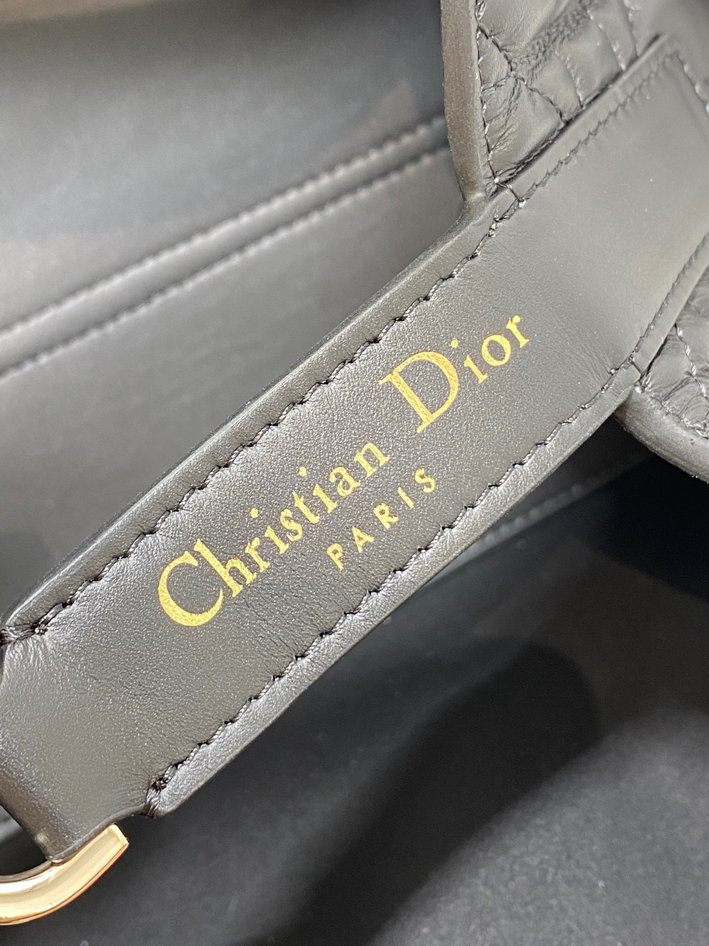 D*or toujours small bag in black macrocannage calfskin