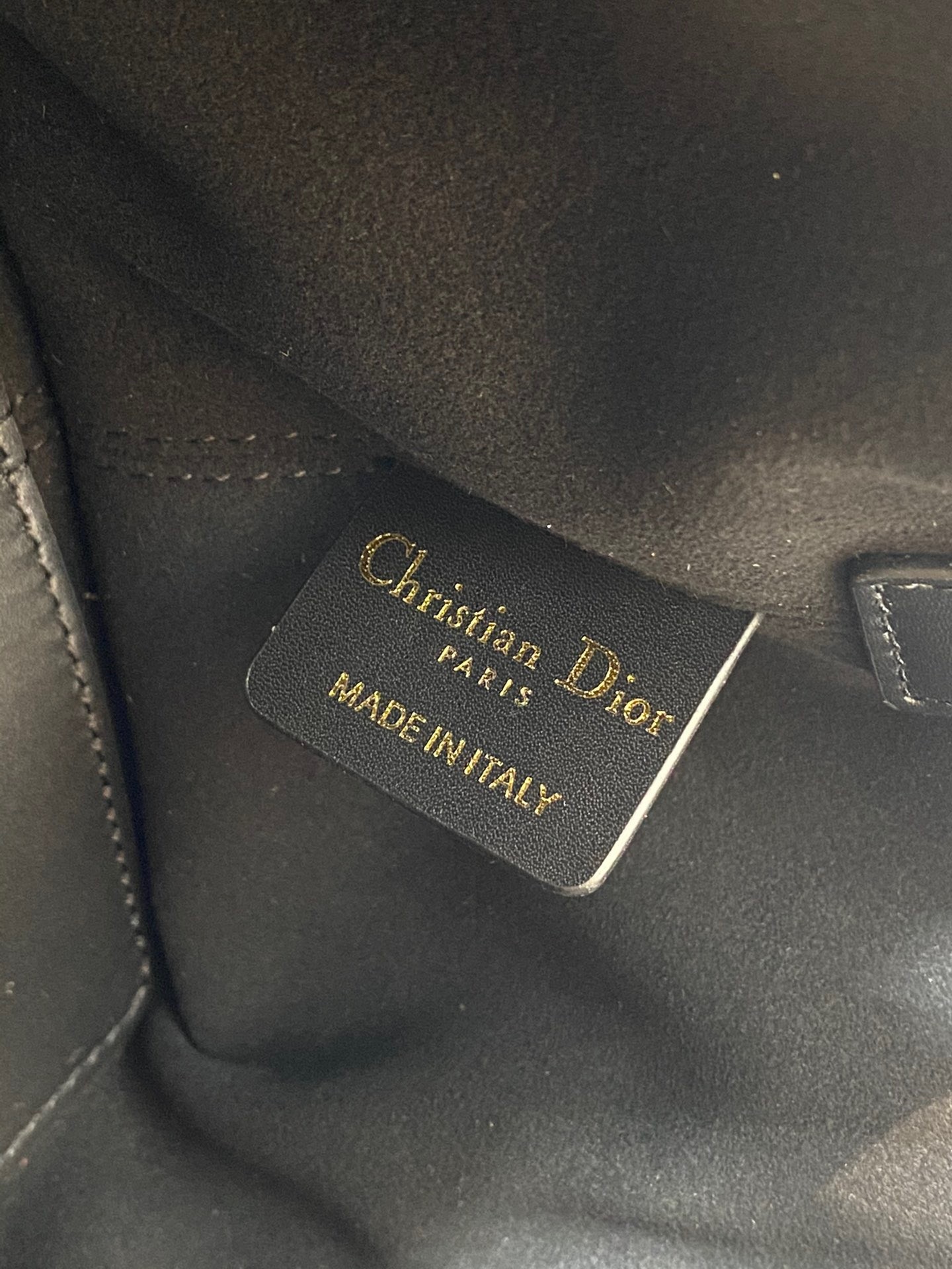 D*or toujours small bag in black macrocannage calfskin