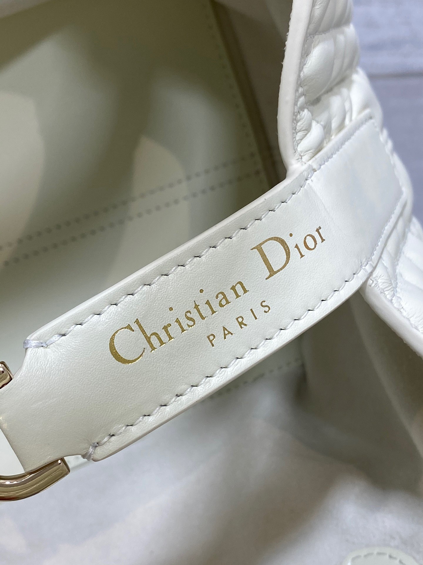 D*or toujours small bag in white macrocannage calfskin