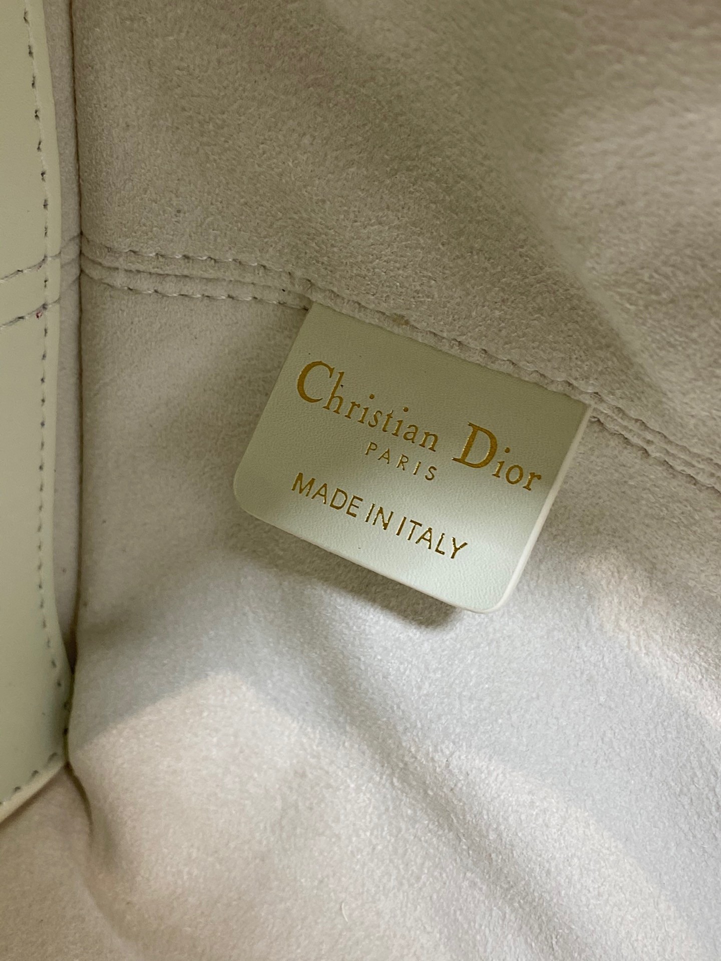 D*or toujours small bag in white macrocannage calfskin
