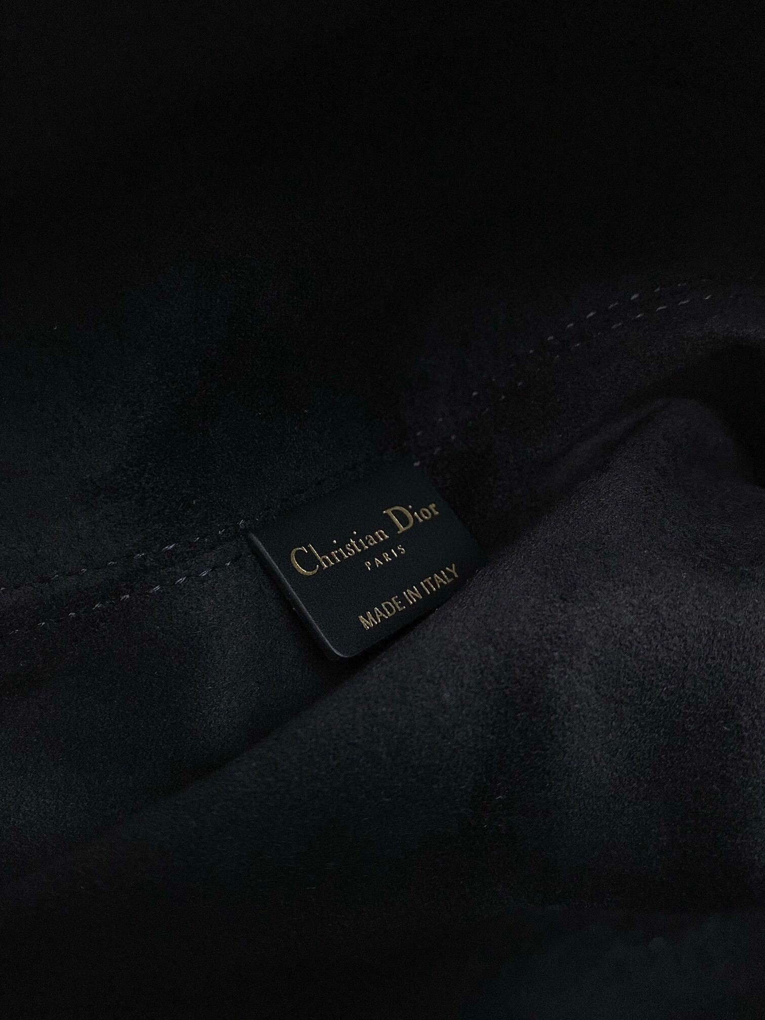 D*or toujours large bag in black macrocannage calfskin