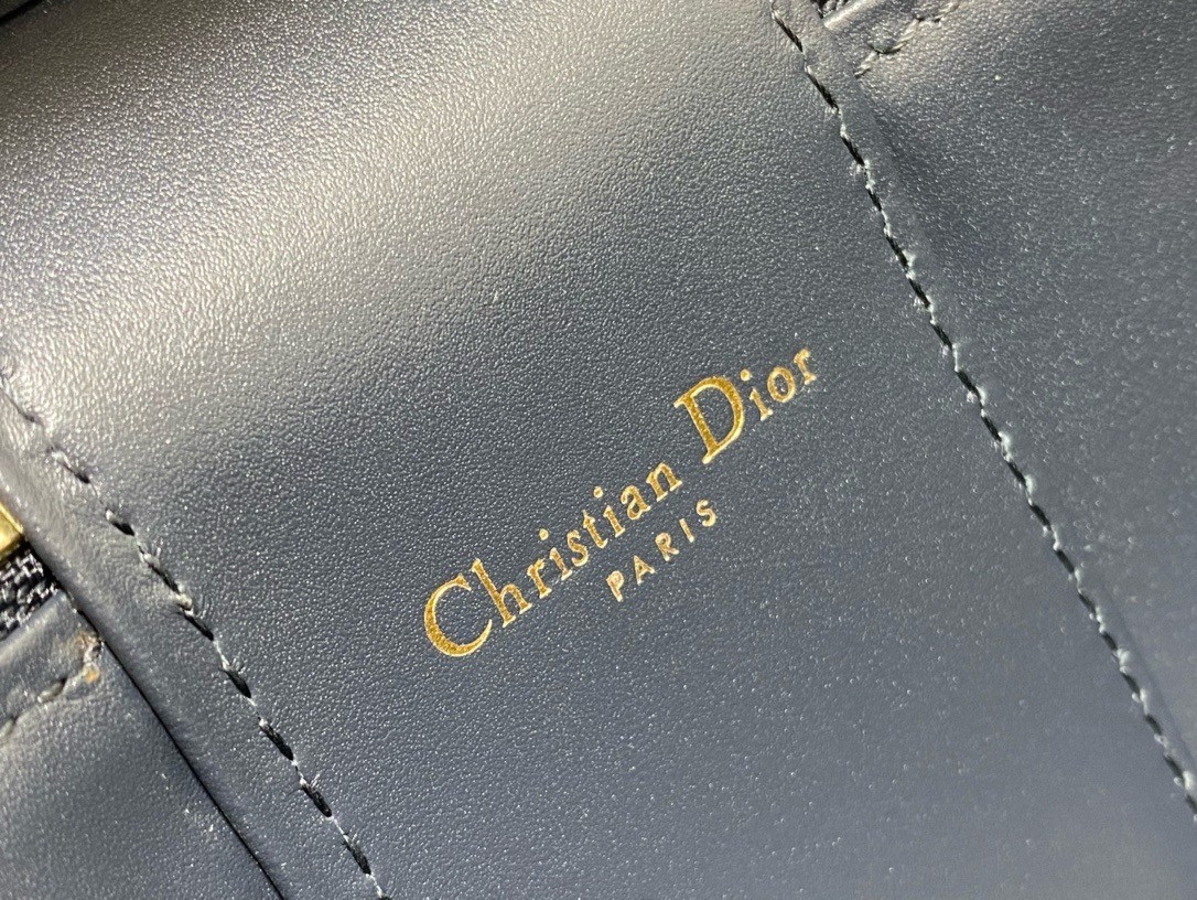 D*or small cd signature vanity case in blue oblique jacquard