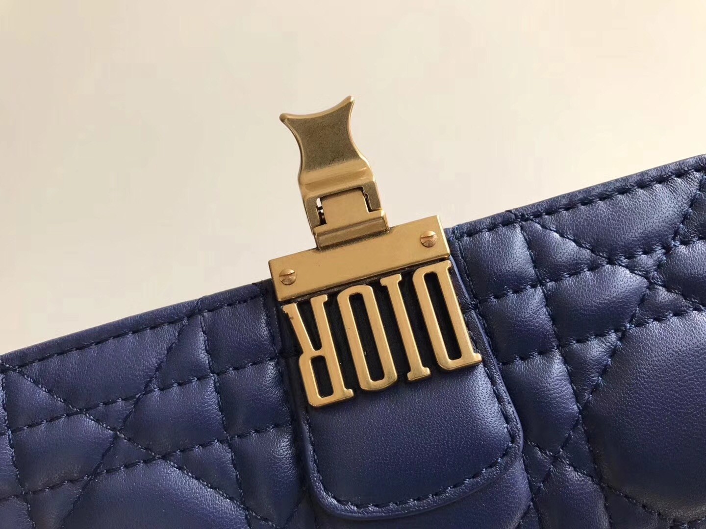 D*or D*oraddict continental wallet in navy blue lambskin