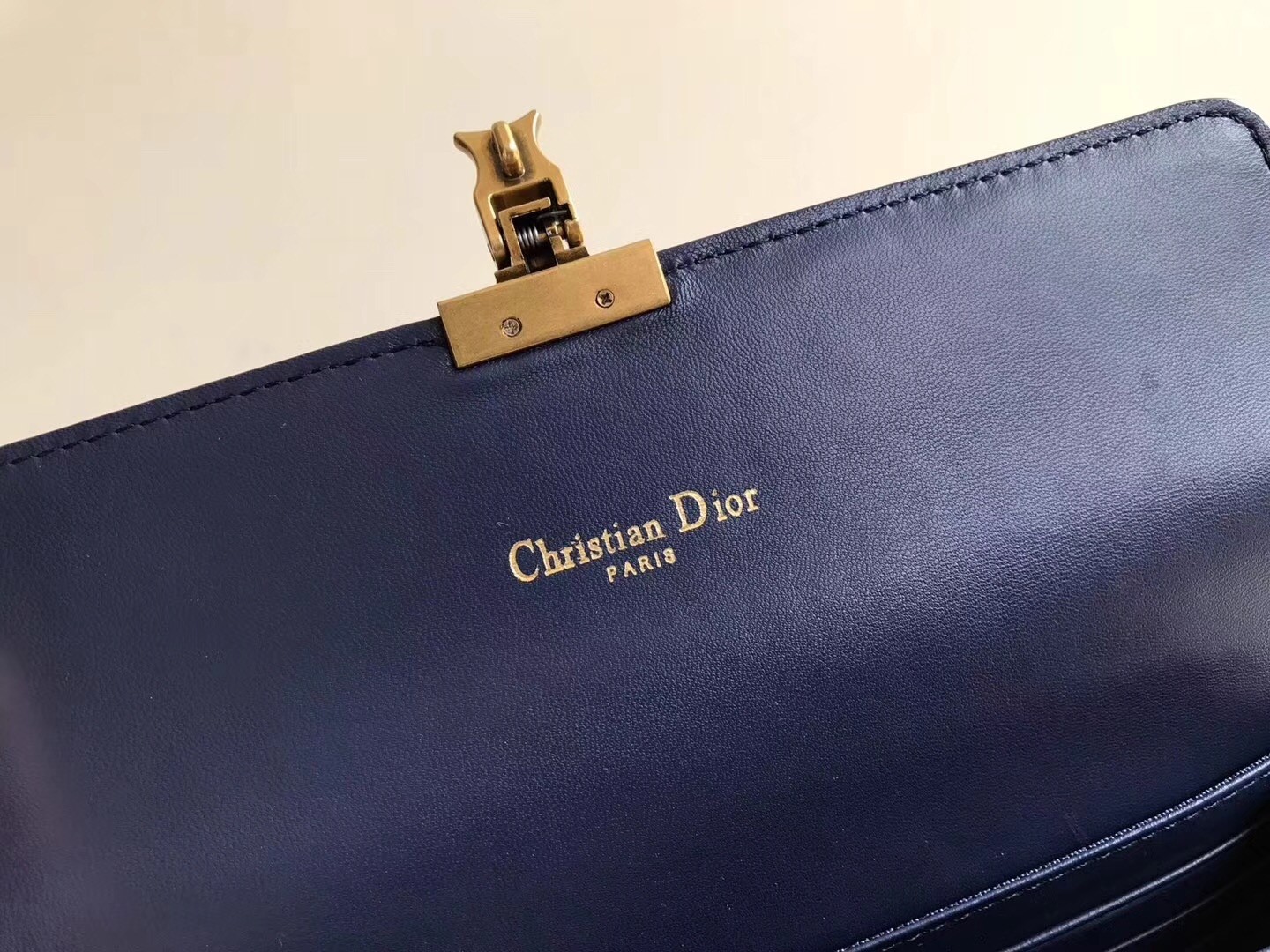 D*or D*oraddict continental wallet in navy blue lambskin