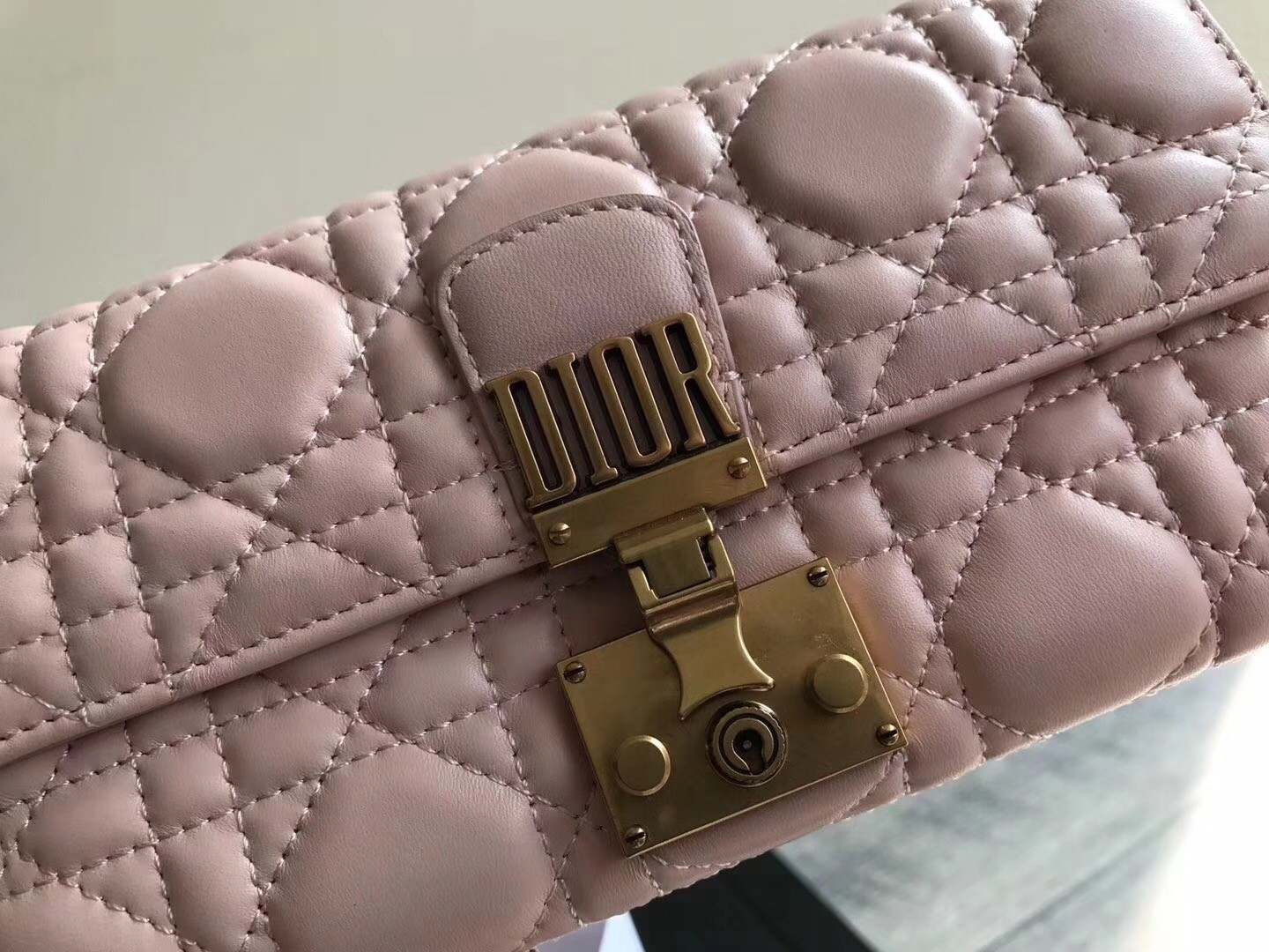 D*or D*oraddict continental wallet in pink lambskin