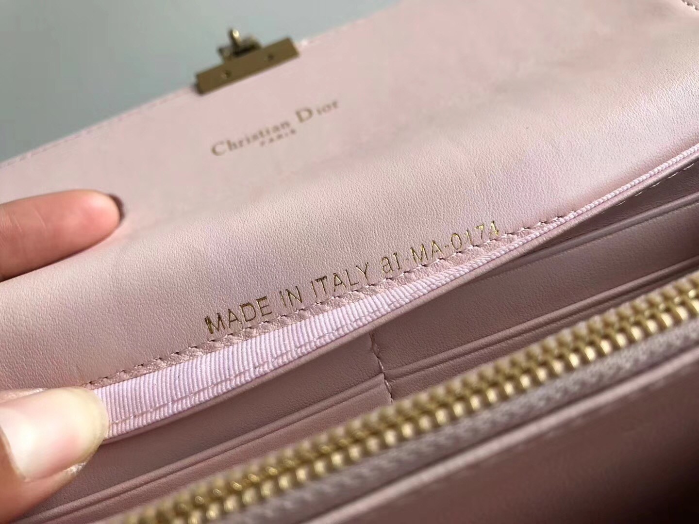 D*or D*oraddict continental wallet in pink lambskin