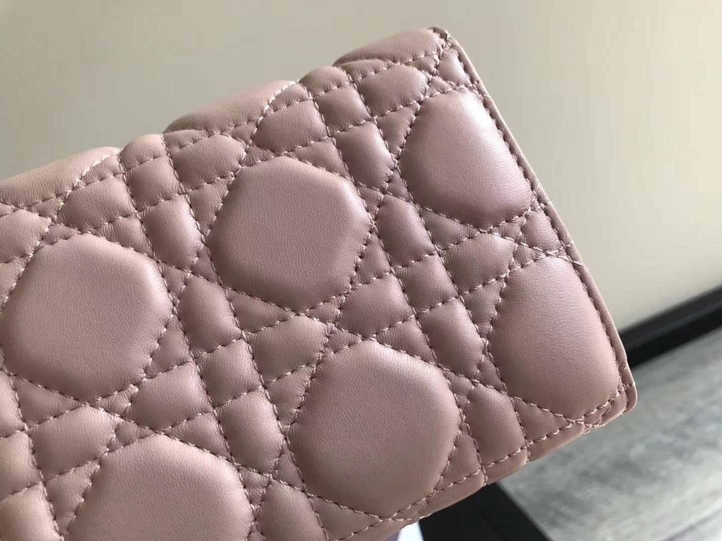 D*or D*oraddict continental wallet in pink lambskin