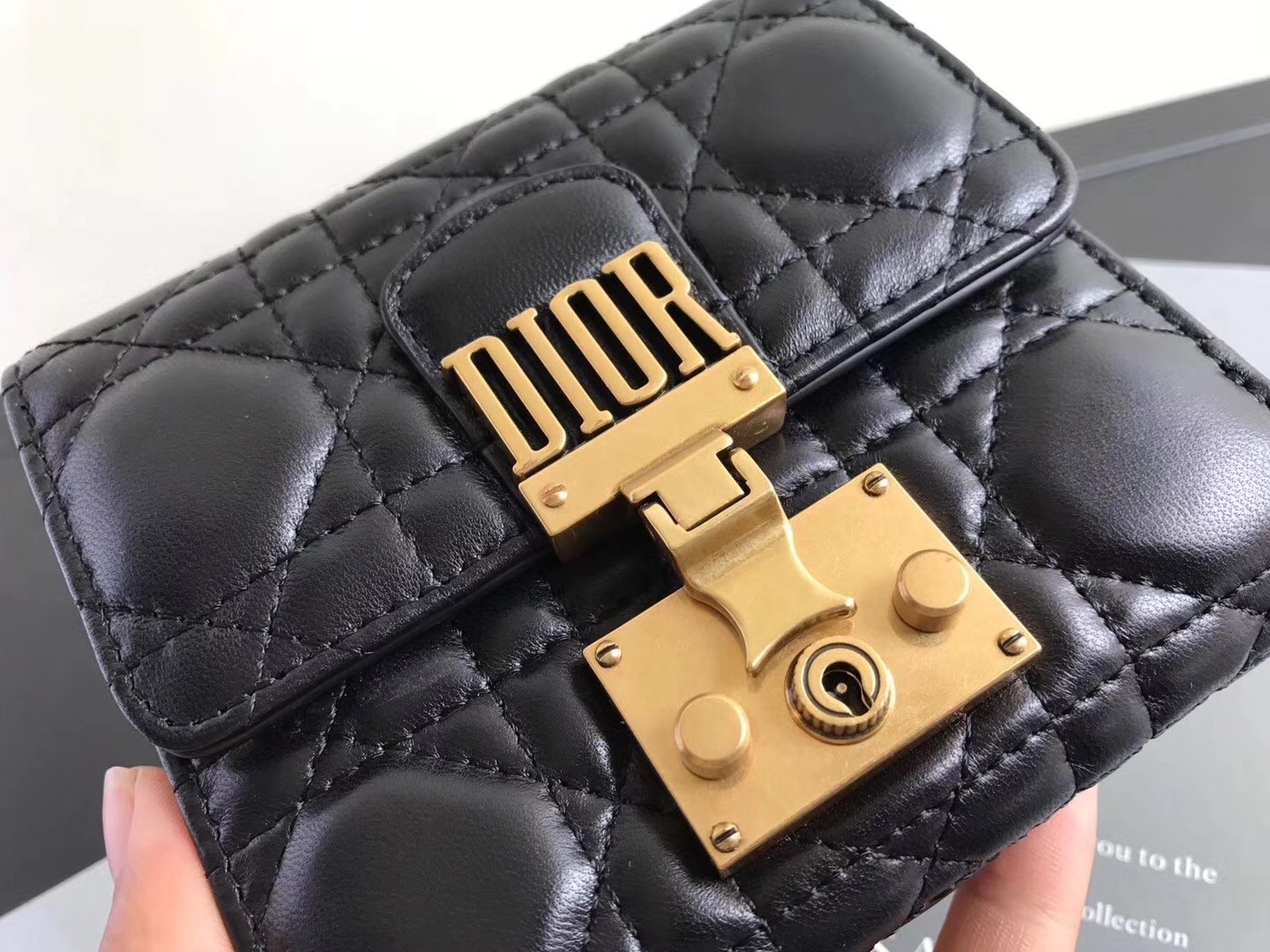 D*or french D*oraddict wallet in black lambskin
