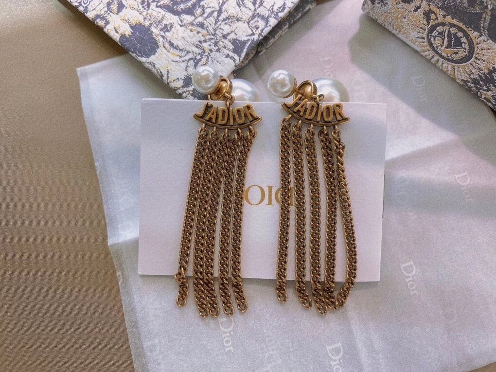 D*or tribales chain earrings in antique gold-finish metal