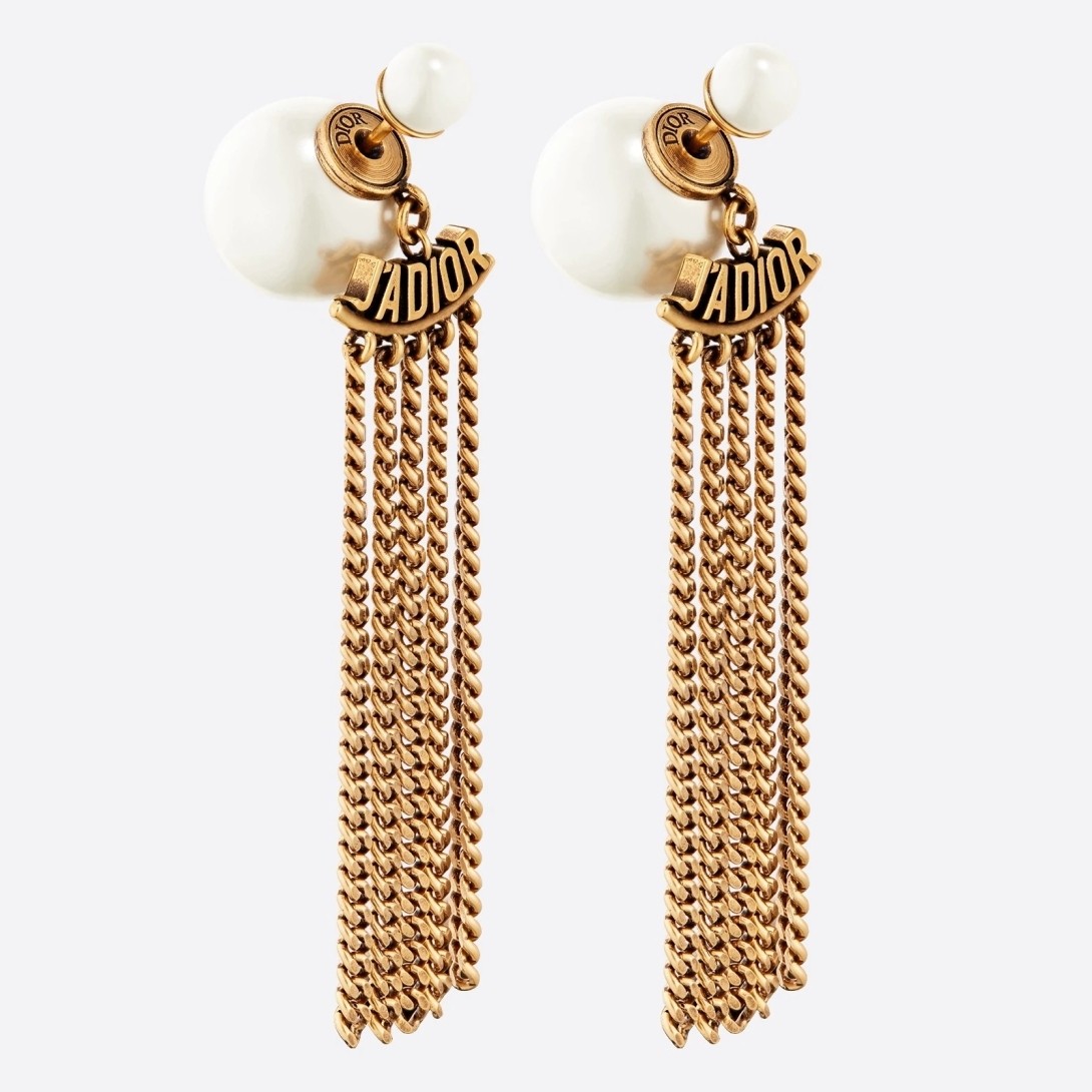 D*or tribales chain earrings in antique gold-finish metal