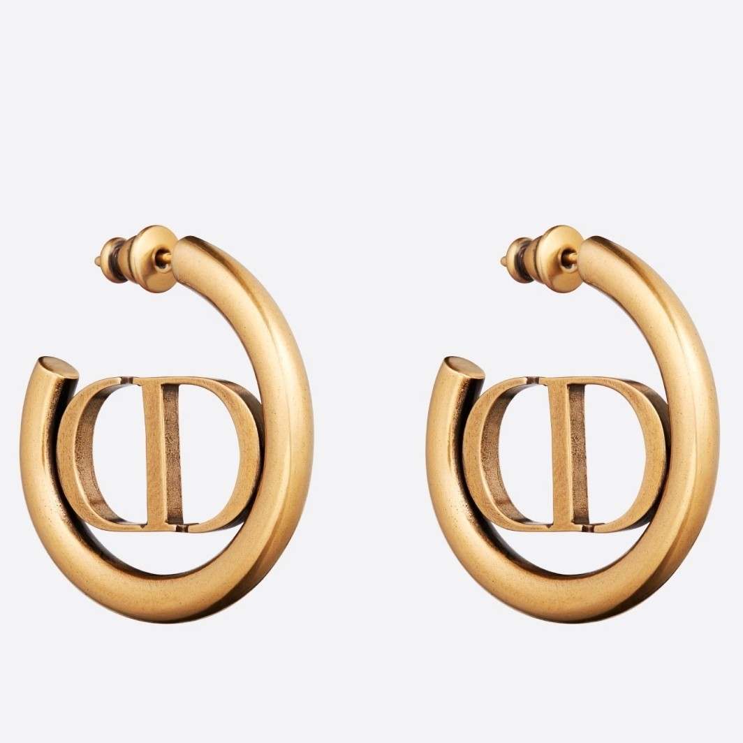 D*or 30 montaigne hoop earrings in antique gold-finish metal