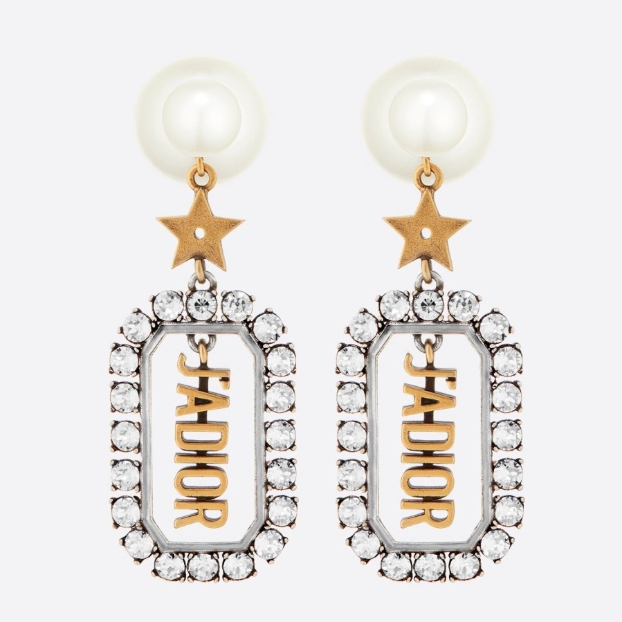 D*or tribales earrings in antique gold and palladium-finish metal