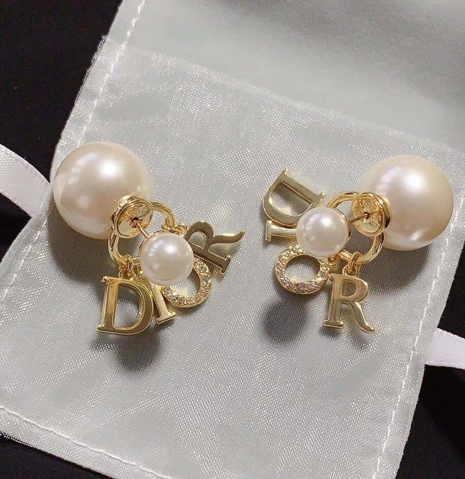 D*or tribales earrings in gold metal pearls and crystals