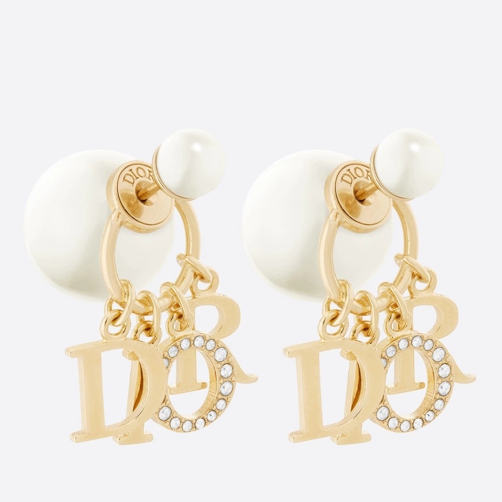 D*or tribales earrings in gold metal pearls and crystals
