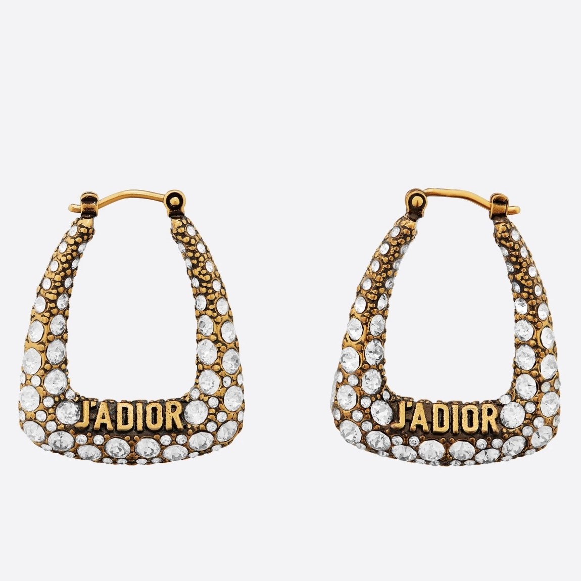D*or j''aD*or hoop earrings in antique gold metal and crystals