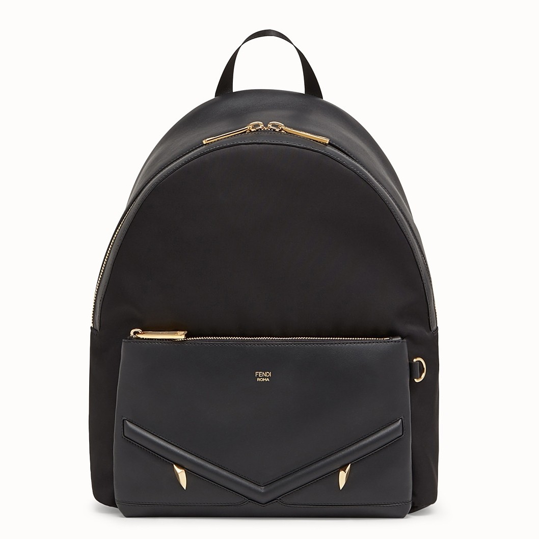 F**di bag bugs eyes nylon and leather backpack