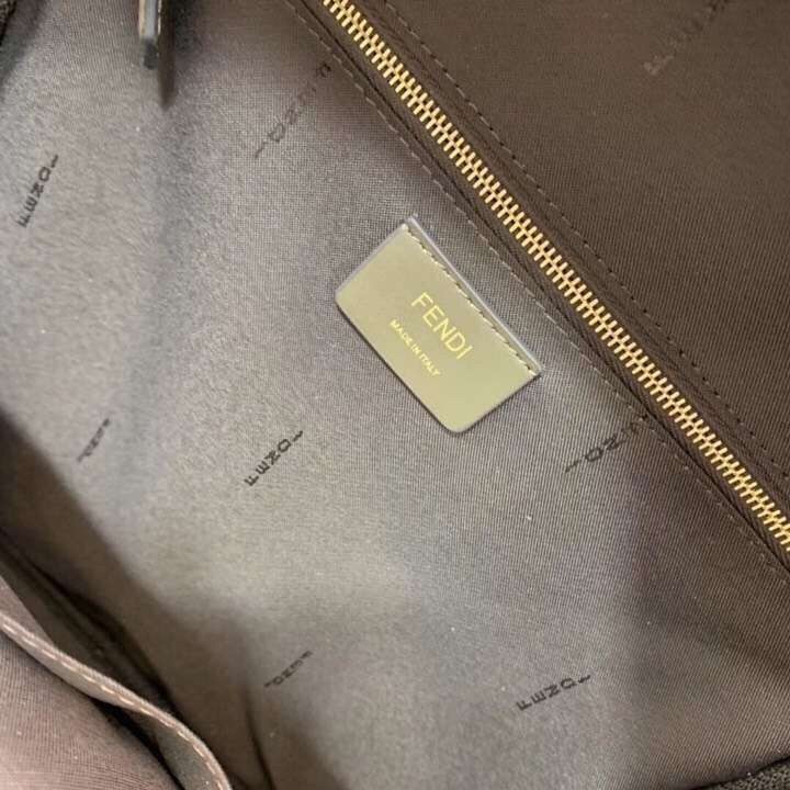 F**di brown glazed fabric large backpack