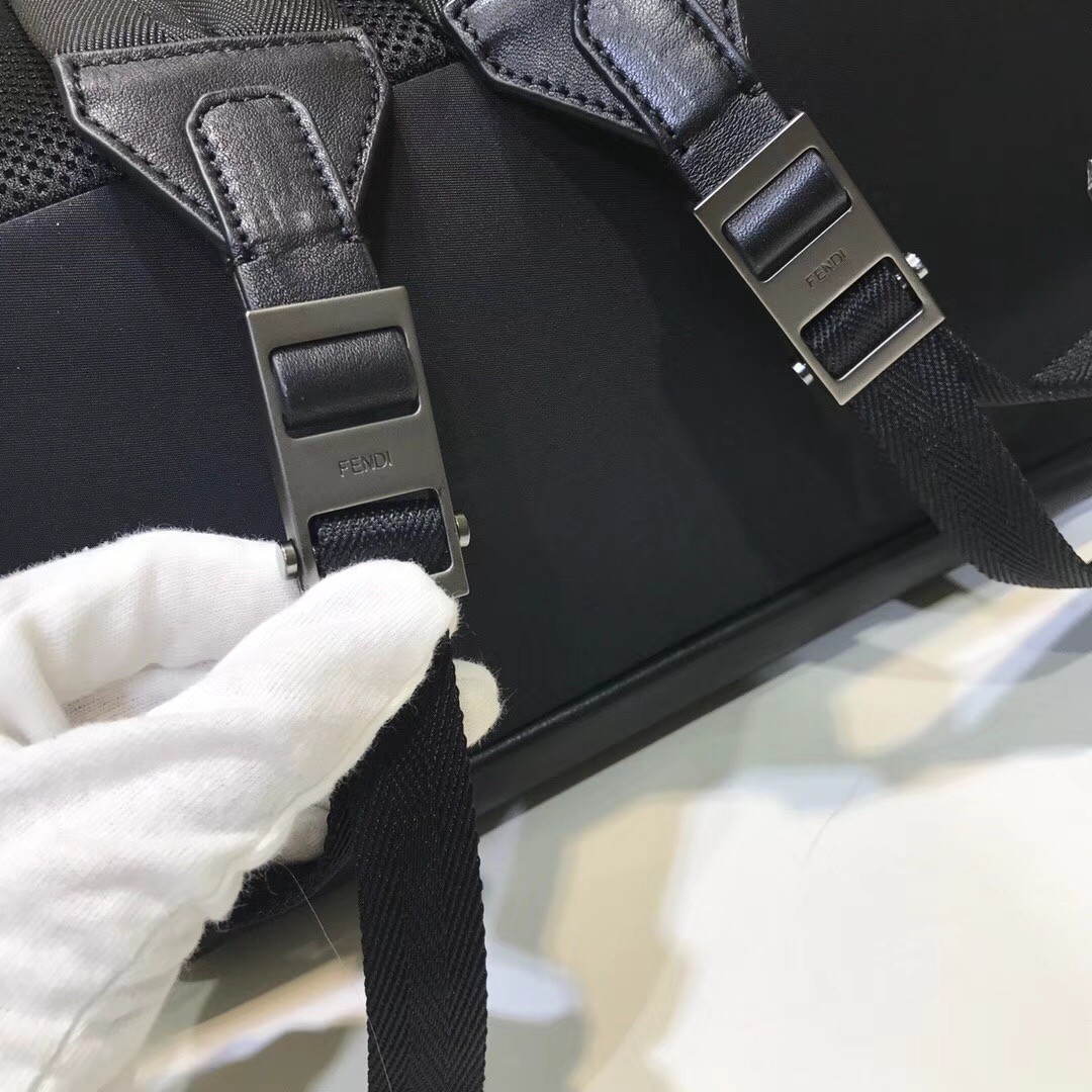 F**di black large bag bugs eyes python backpack