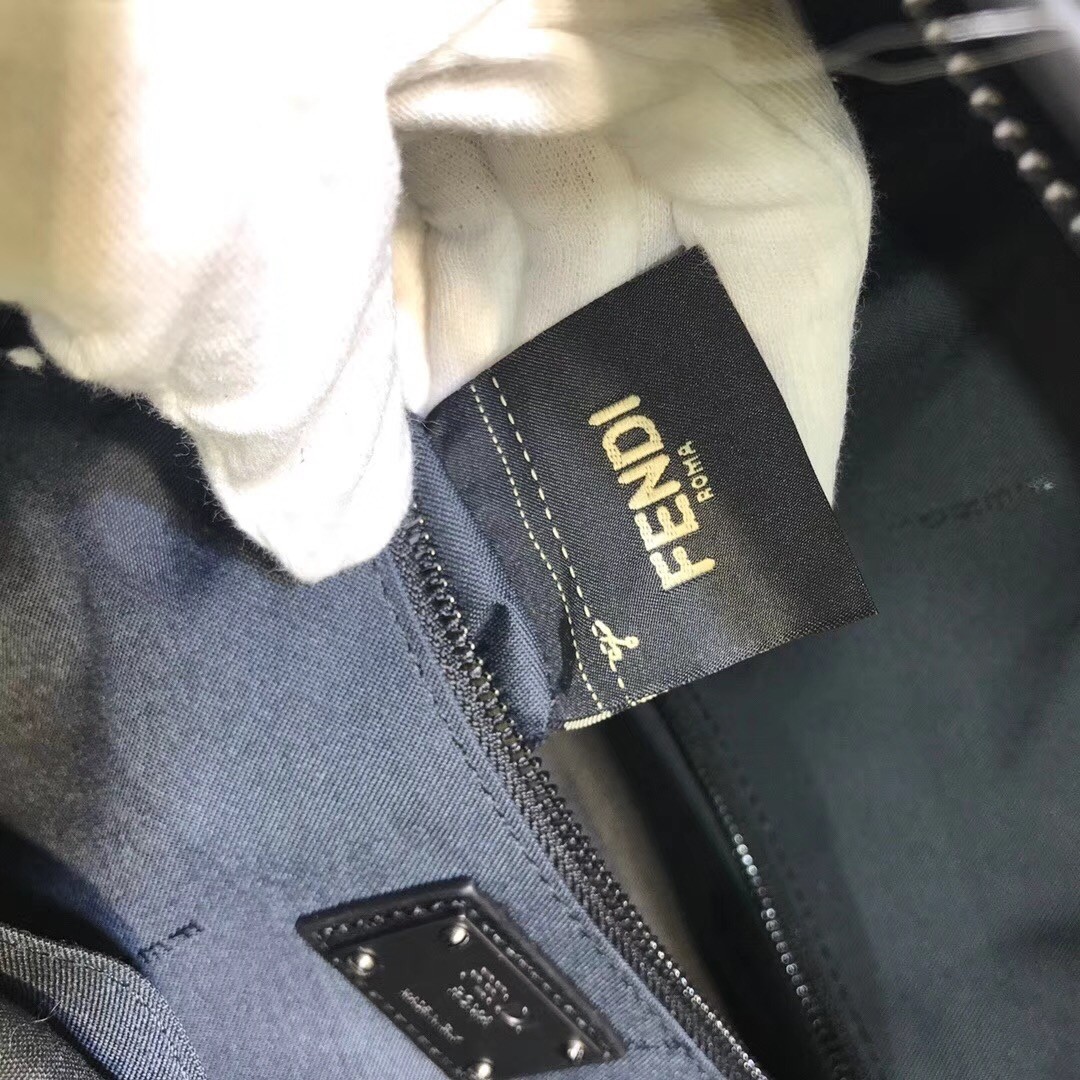 F**di black large bag bugs eyes python backpack