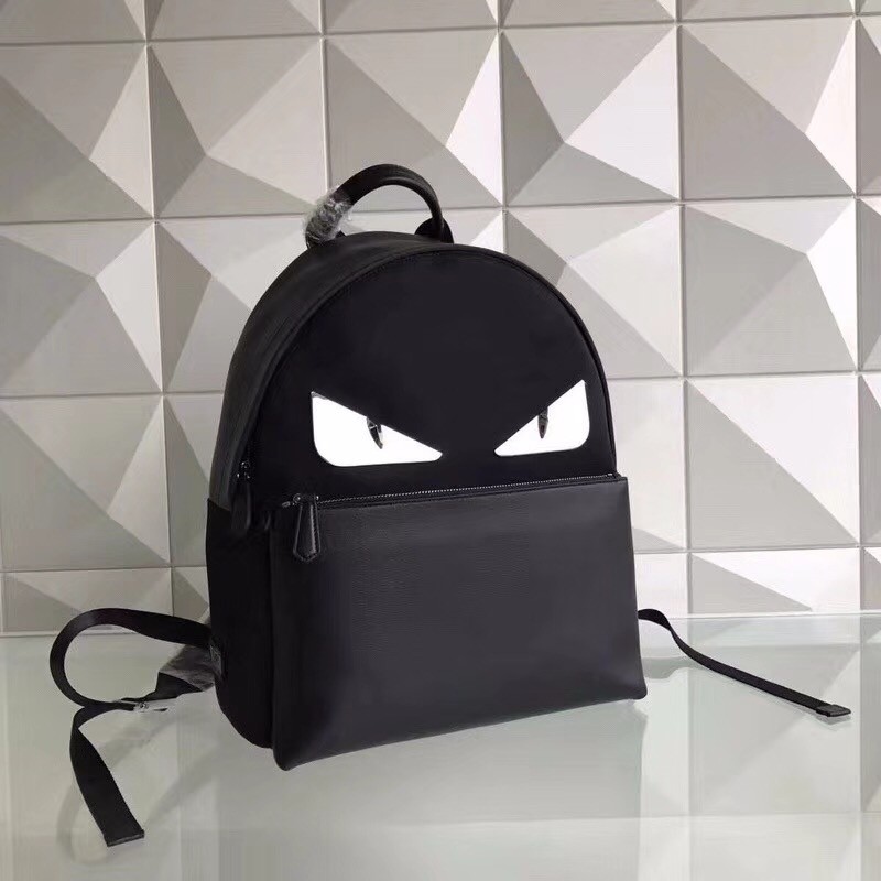 F**di black large bag bugs eye inlays backpack