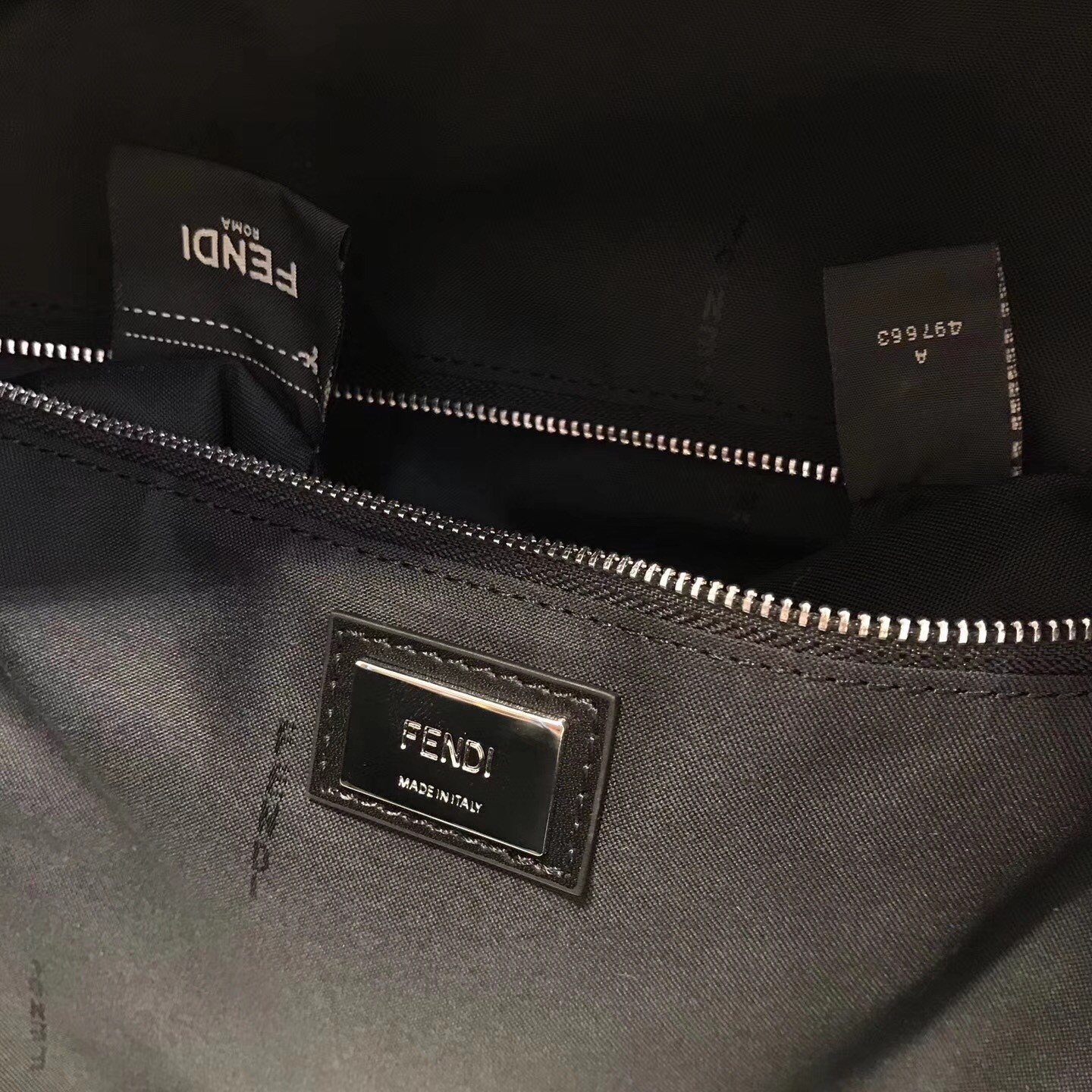 F**di black fur depict karlito appliques backpack